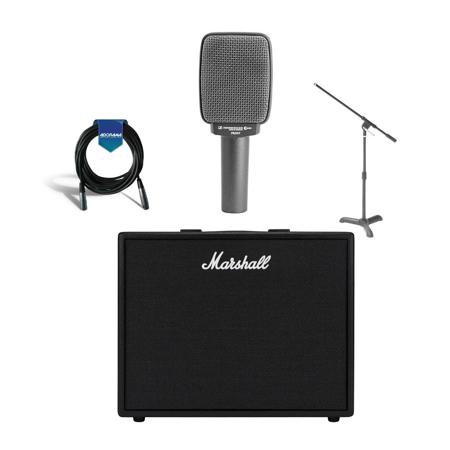 Sennheiser E609 Microphone with Marshall Code 50-50-watt Guitar Combo Amp Bundle