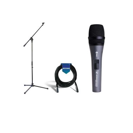 Sennheiser e 845-S Wired Supercardioid Handheld Mic W/Samson Mic Stand/ 20'Cable