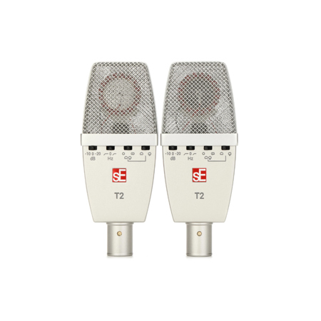 SE Electronics T2 Large-Diaphragm Multi-Pattern Condenser Microphones, Pair