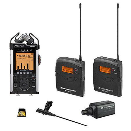 Sennheiser Wireless System EK100 G3 Receiver W/Tascam DR44WL Audio Rec & 32GB CR