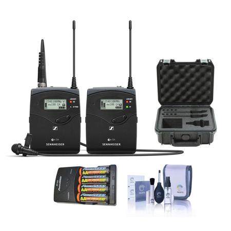 Sennheiser ew 112 P G4 Camera Lavalier Set Bodypack Transmitter ME 2 Lav Omni Mic A 516 558 MHz Bundle With 4 AA NiMH 2900mAh