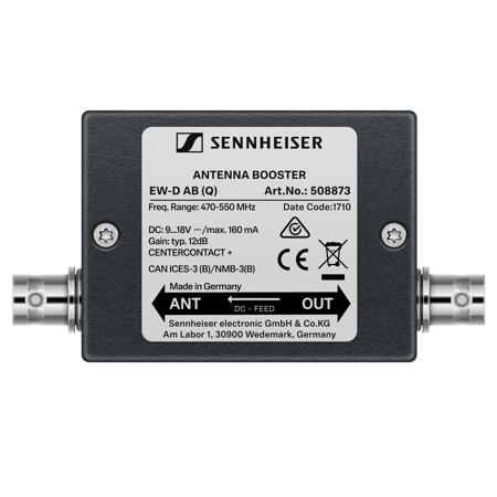 Sennheiser EW-D AB +10 dB Gain Inline Antenna Booster, BNC Connectors,520-608MHz