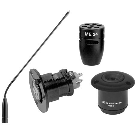 Sennheiser IS Series I40-C Gooseneck Microphone Package with MZH-3040 Gooseneck, MZT-30 XLR Flange, MZS-31 Shock-mount and ME34 Cardioid Capsule