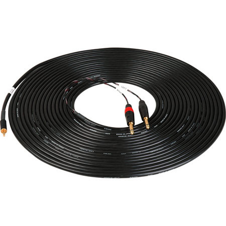 Sescom SES-IPOD-QTRM50 3.5mm Stereo to Dual 1/4" Mono Audio Cable, 50 Feet