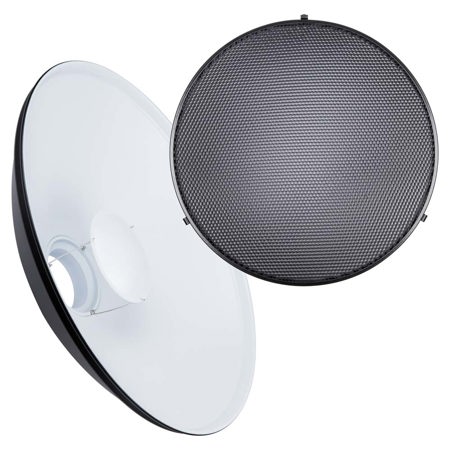 Studio Essentials 22" High-Gloss White Beauty Dish with Grid