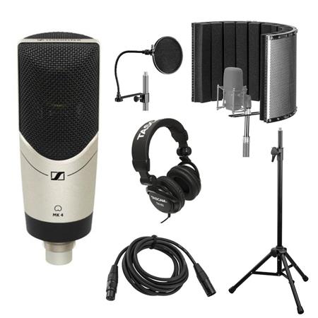 Sennheiser MK 4 Studio Condenser Microphone, Cardioid Polar Pattern with  Pro Vocal Recording Setup Kit