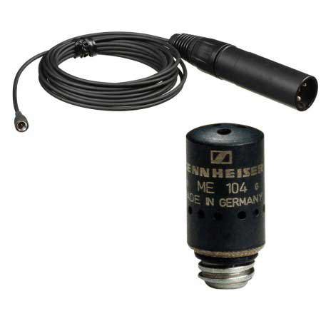 Sennheiser MKE 104-K6 Cardioid Lavalier Mic System with K6, Black