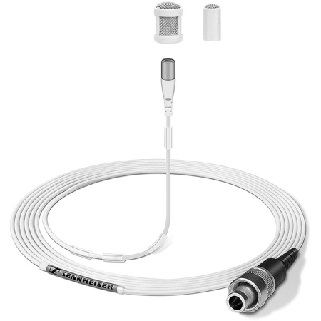 Sennheiser MKE1 Ultra-Miniature Lavalier Microphone with 3.5mm Capsule & 3-Pin Connector for ew Series Wireless, White