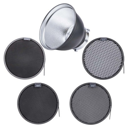 Studio Essentials Standard 7" Reflector and 4-Honeycomb Grid Bundle