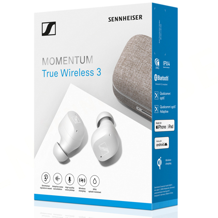 Sennheiser Momentum True Wireless 3 In-Ear Earbuds, White 509181