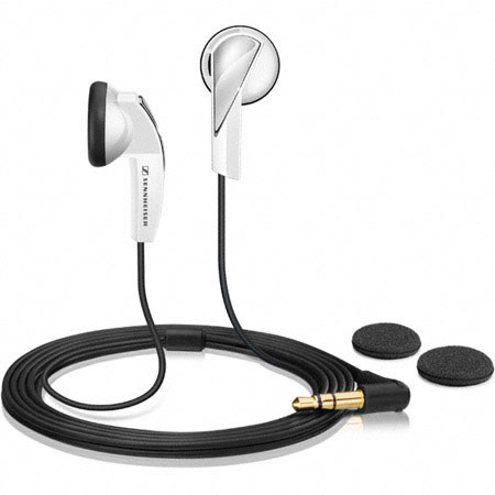 Sennheiser MX 365 Ultralight Earphones with Earpads, White