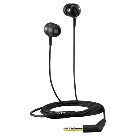 Sennheiser CX 475 Premium In-Ear Noise Blocking Headphones, Black