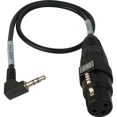 Sescom 18" XLR Mic to DSLR Audio Input Adapter Cable, 3-Pin XLR Female and Right Angle 3.5mm TRS Male Connectors