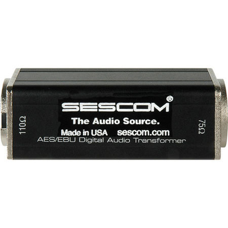 Sescom SES-AES-EBU-2 BNC Female to XLR-M AES/EBU Impedance Transformer, 0.1 to 6MHz Bandwidth