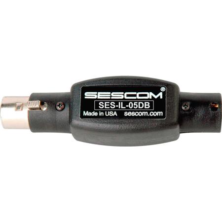 Sescom SES-IL-05DB -05dB XLR Male to XLR Female In Line Attenuator