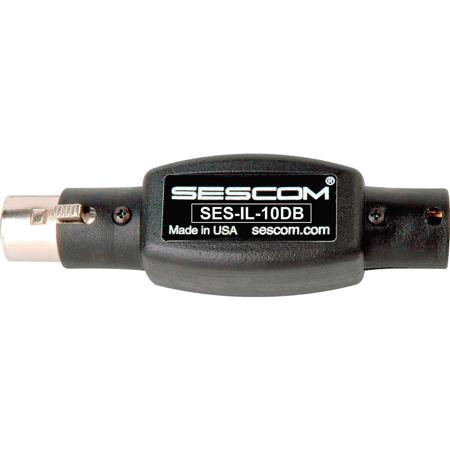 Sescom SES-IL-10DB -10dB XLR Male to XLR Female In Line Attenuator