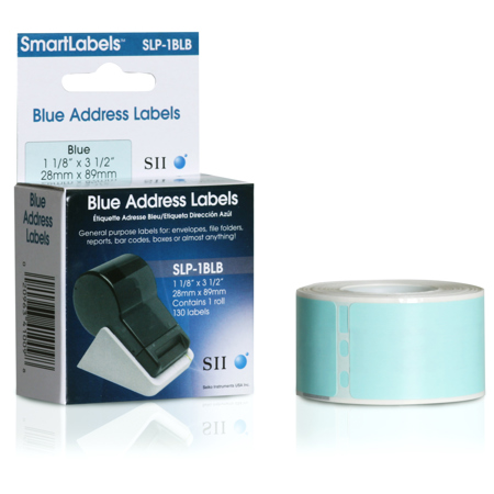 Seiko Instruments Seiko SLP-1BLB 1-1/8 x 3-1/2 inch Address Labels, Blue