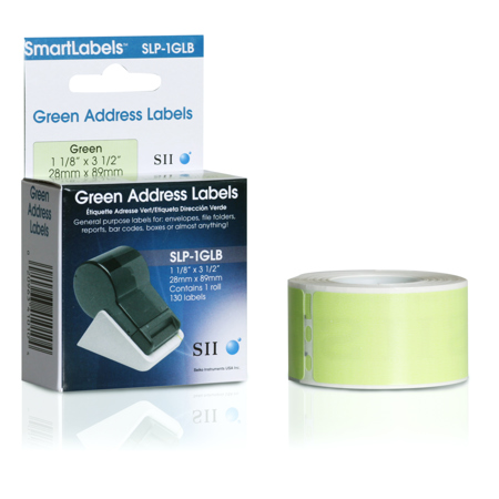 Seiko Instruments Seiko SLP-1GLB 1-1/8 x 3-1/2 inch Address Labels, Green