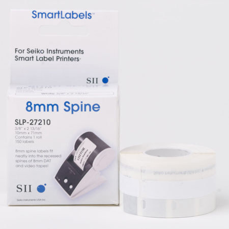 Seiko SLP-27210 3/8 x 2-13/16 inch 8mm DAT Tape Labels