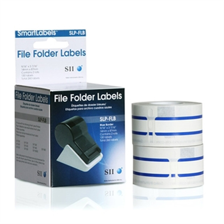 Seiko Instruments Seiko SLP-FLB 0.56 x 3.43 inch File Folder Label, Blue