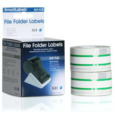 Seiko Instruments Seiko SLP-FLG 0.56 x 3.43 inch File Folder Label, Green