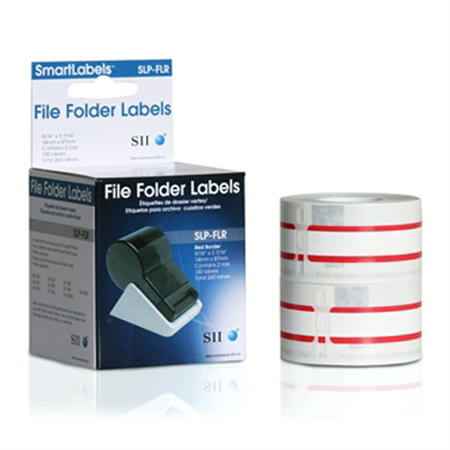 Seiko Instruments Seiko SLP-FLR 0.56 x 3.43 inch File Folder Label, Red