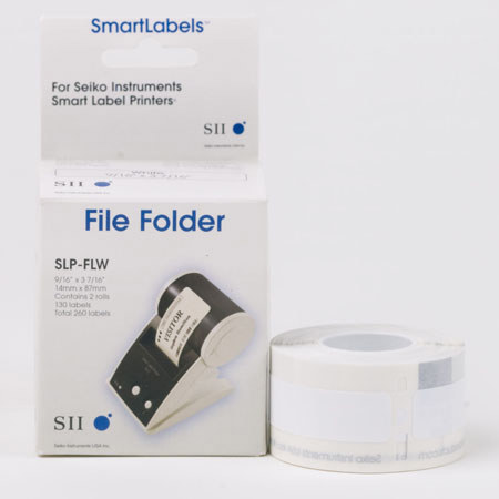 Seiko Instruments Seiko SLP-FLW 0.56 x 3.43 inch File Folder Label, White