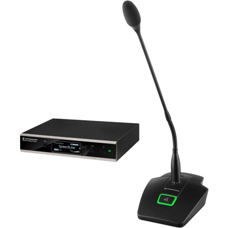 Sennheiser SL TS 133 GN SET DW-4 Digital Wireless Tablestand Set, Includes MEG 14-40 B Gooseneck Microphone, BA 40 Rechargeable Battery, SL Rack Receiver DW (Includes Power Supply), GA 4 Rackmount Kit