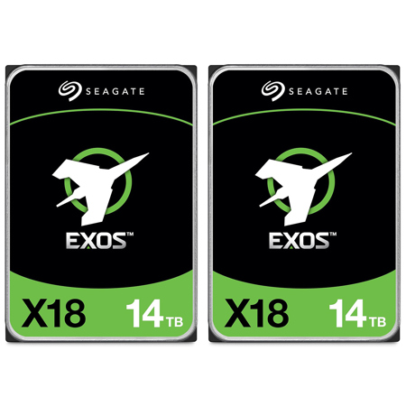 Seagate Exos X18 3.5" Internal Hard Drive 14TB SATA III 6 Gb/s 2-Pack
