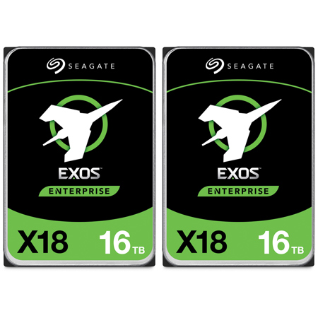 Seagate Exos X18 3.5" Internal Hard Drive 16TB SATA III 6 Gb/s 2-Pack