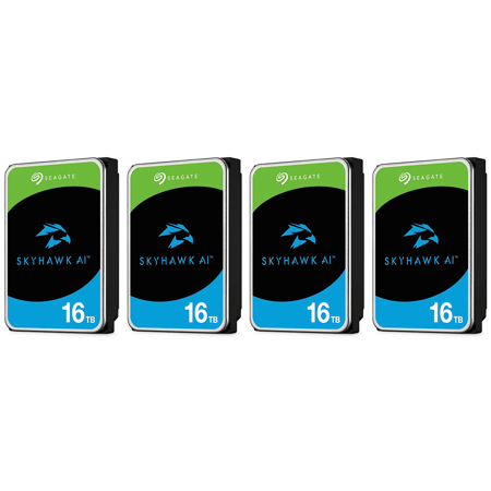 Seagate SkyHawk AI SATA III 3.5" Internal Hard Drive 16TB 512MB Cache 4-Pack