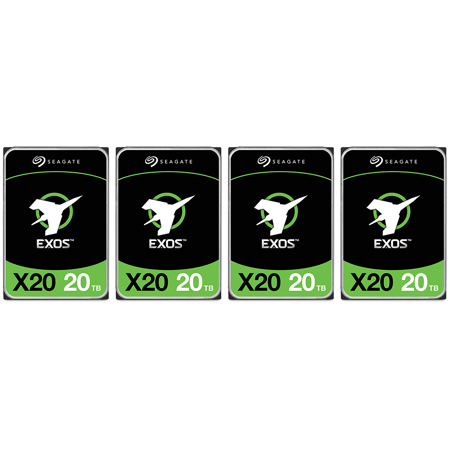 Seagate Exos X20 20TB 3.5" 6 Gb/s SATA III Internal Hard Drive, 4-Pack