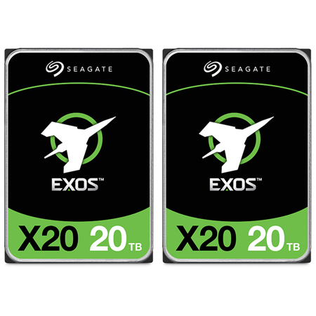 Seagate Exos X20 20TB 3.5" 6 Gb/s SATA III Internal Hard Drive, 2-Pack