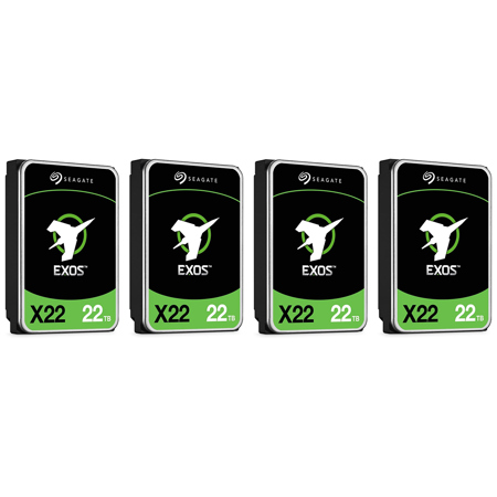 Seagate Exos X22 3.5" Internal Hard Drive 22TB 4-Pack SATA III 6 Gb/s