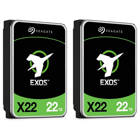 Seagate Exos X22 3.5" Internal Hard Drive 22TB 2-Pack SATA III 6 Gb/s