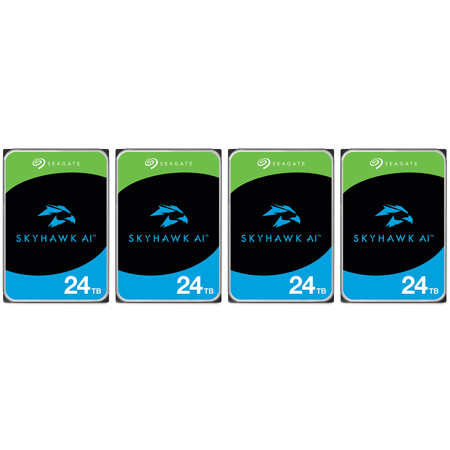 Seagate SkyHawk AI SATA III 3.5" Internal Hard Drive 24TB 512MB Cache 4-Pack