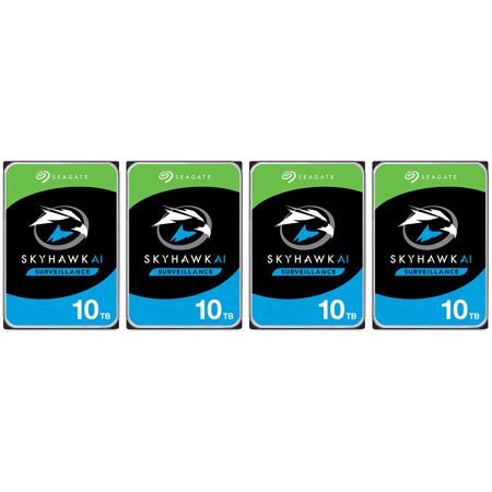 Seagate SkyHawk AI SATA III 3.5" Internal Hard Drive 10TB 256MB Cache 4-Pack