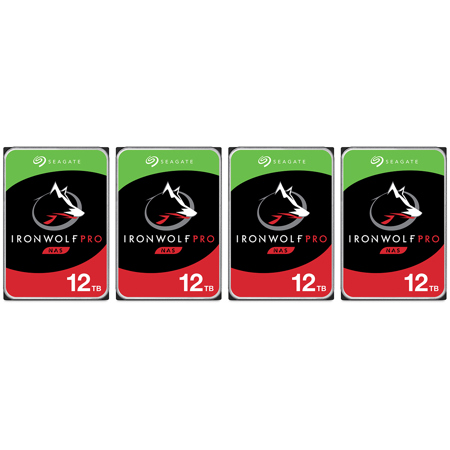 Seagate IronWolf Pro SATA III 3.5" Internal NAS Hard Drive, 7200 RPM 12TB 4-Pack