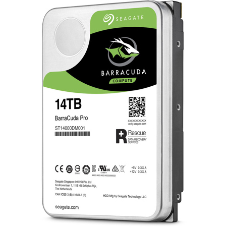 Seagate BarraCuda Pro 14TB 3.5" Hard Drive, SATA 6Gb/s, 7200 RPM