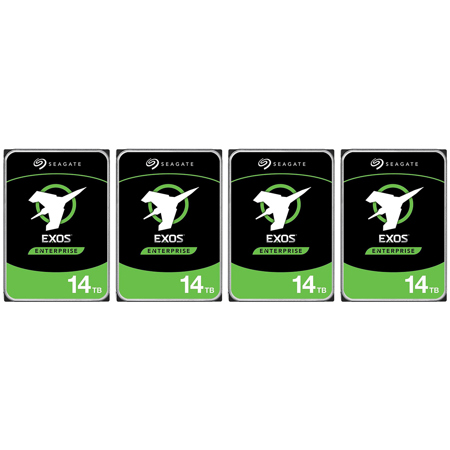 Seagate 14TB Exos X16 7200 rpm SATA III 3.5" Internal HDD 4-Pack