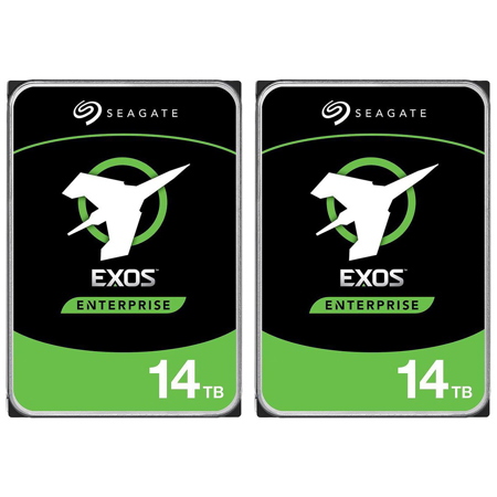 Seagate 14TB Exos X16 7200 rpm SATA III 3.5" Internal HDD 2-Pack