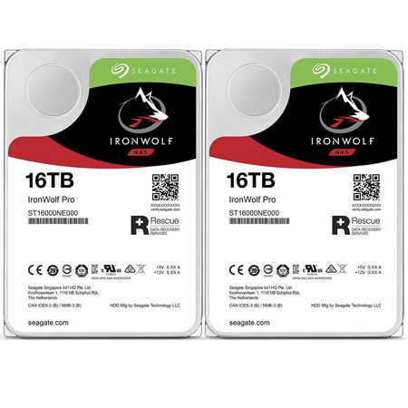 Seagate IronWolf Pro 16TB SATA III 3.5" Internal NAS Hard Drive, 7200 RPM,2-Pack