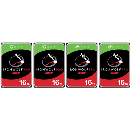 Seagate IronWolf Pro SATA III 3.5" Internal NAS Hard Drive, 7200 RPM 16TB 4-Pack