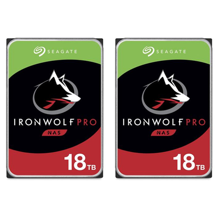 Seagate IronWolf Pro 18TB SATA III 3.5" Internal NAS Hard Drive, 7200 RPM,2-Pack