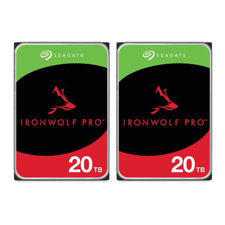 Seagate IronWolf Pro SATA III 3.5" Internal NAS Hard Drive, 2-Pack 20TB