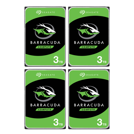 Seagate BarraCuda SATA III 3.5" Internal Hard Drive 3TB 4-Pack