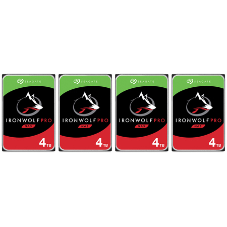 Seagate IronWolf Pro SATA III 3.5" Internal NAS Hard Drive, 7200 RPM 4TB 4-Pack