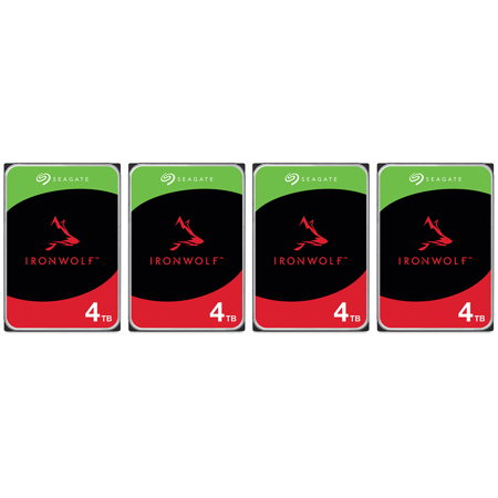 Seagate IronWolf SATA III 3.5" Internal NAS Hard Drive, 5400 RPM 4TB 4-Pack