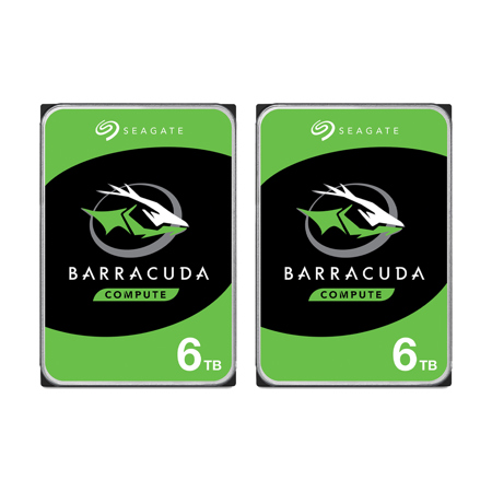 Seagate BarraCuda SATA III 3.5" Internal Hard Drive 6TB 2-Pack