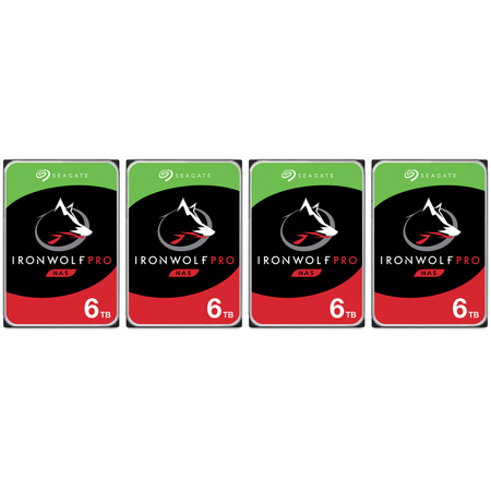 Seagate IronWolf Pro SATA III 3.5" Internal NAS Hard Drive, 7200 RPM 6TB 4-Pack